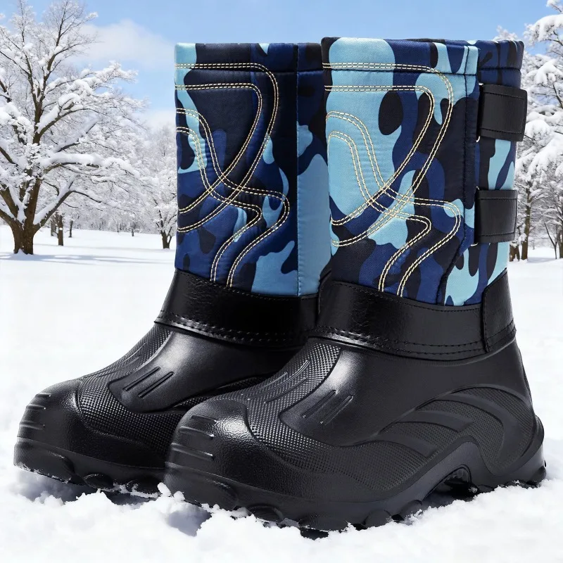Fishing Waders - Men Camo High‑Top Winter Snow Boots