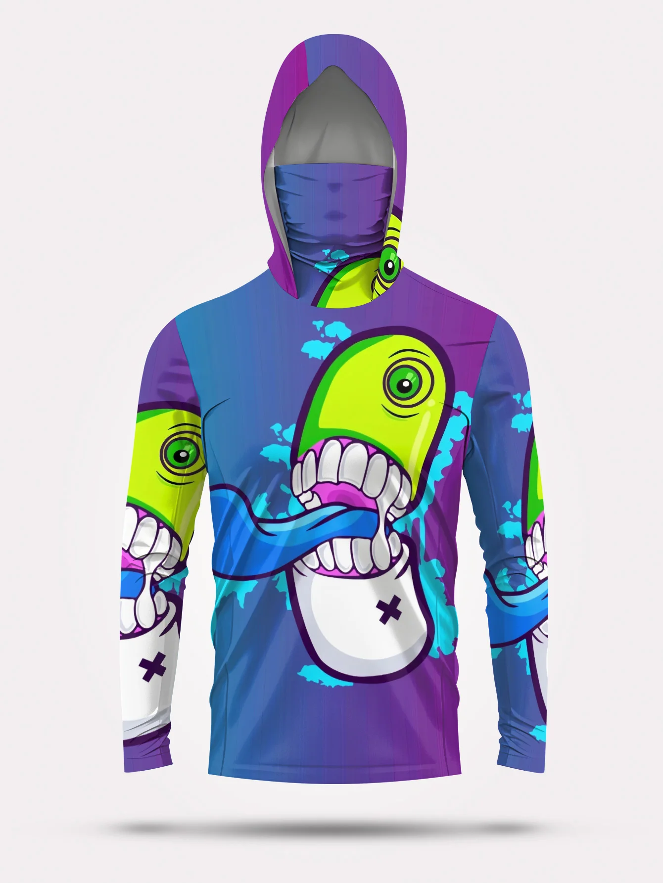 Men Cartoon Monster Graffiti F - Fishing Mask Sun Protection review and price