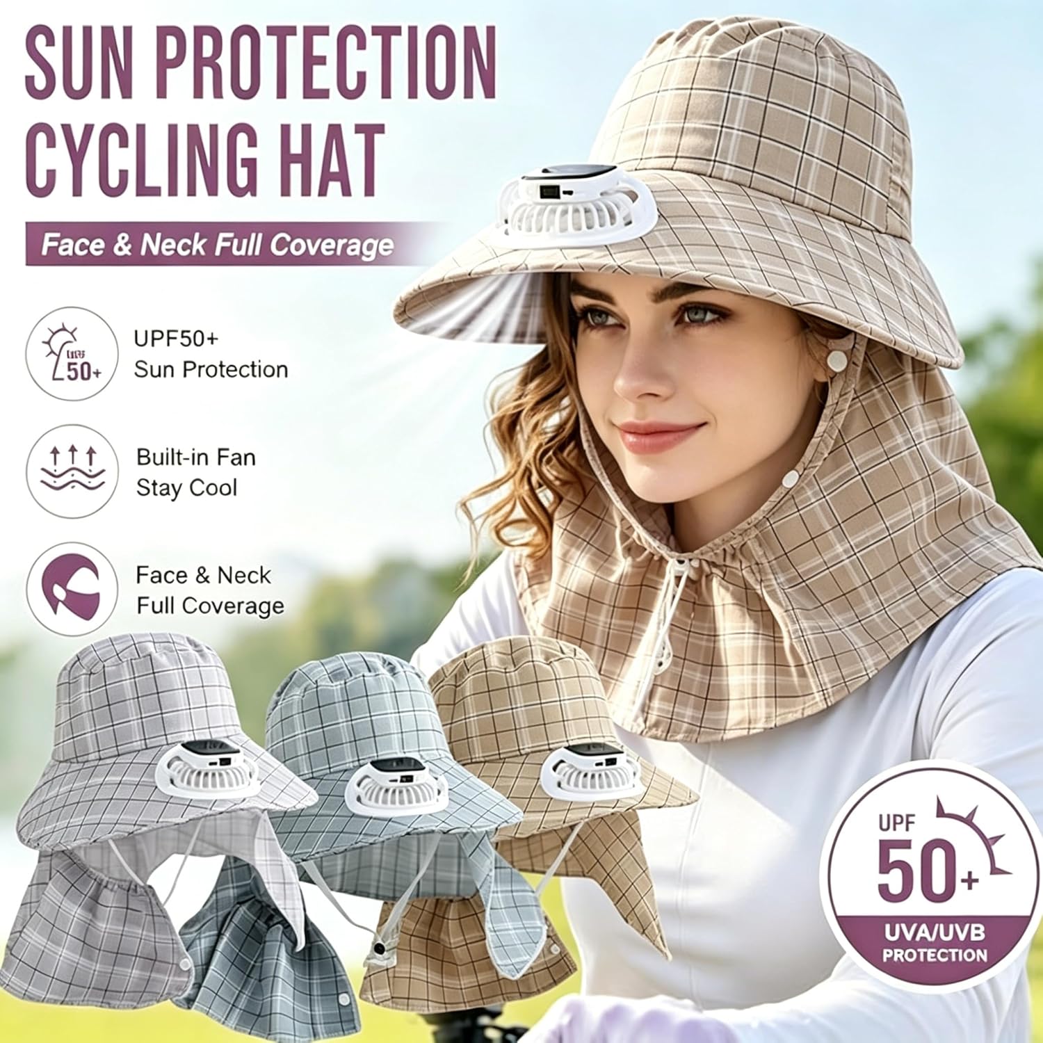 1PC Solar Power Neck Guard Fan - Fishing Hat review and price