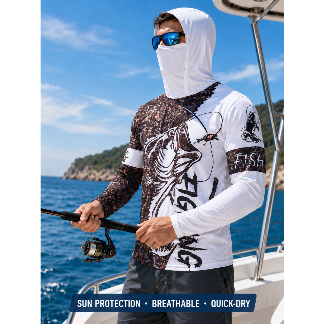 MALFC 1PC Men Hood Fishing Shi - Fishing Shirt Uv Protection review and price
